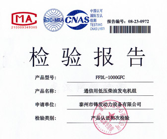 1000KW重康檢驗(yàn)報告 檢測報告